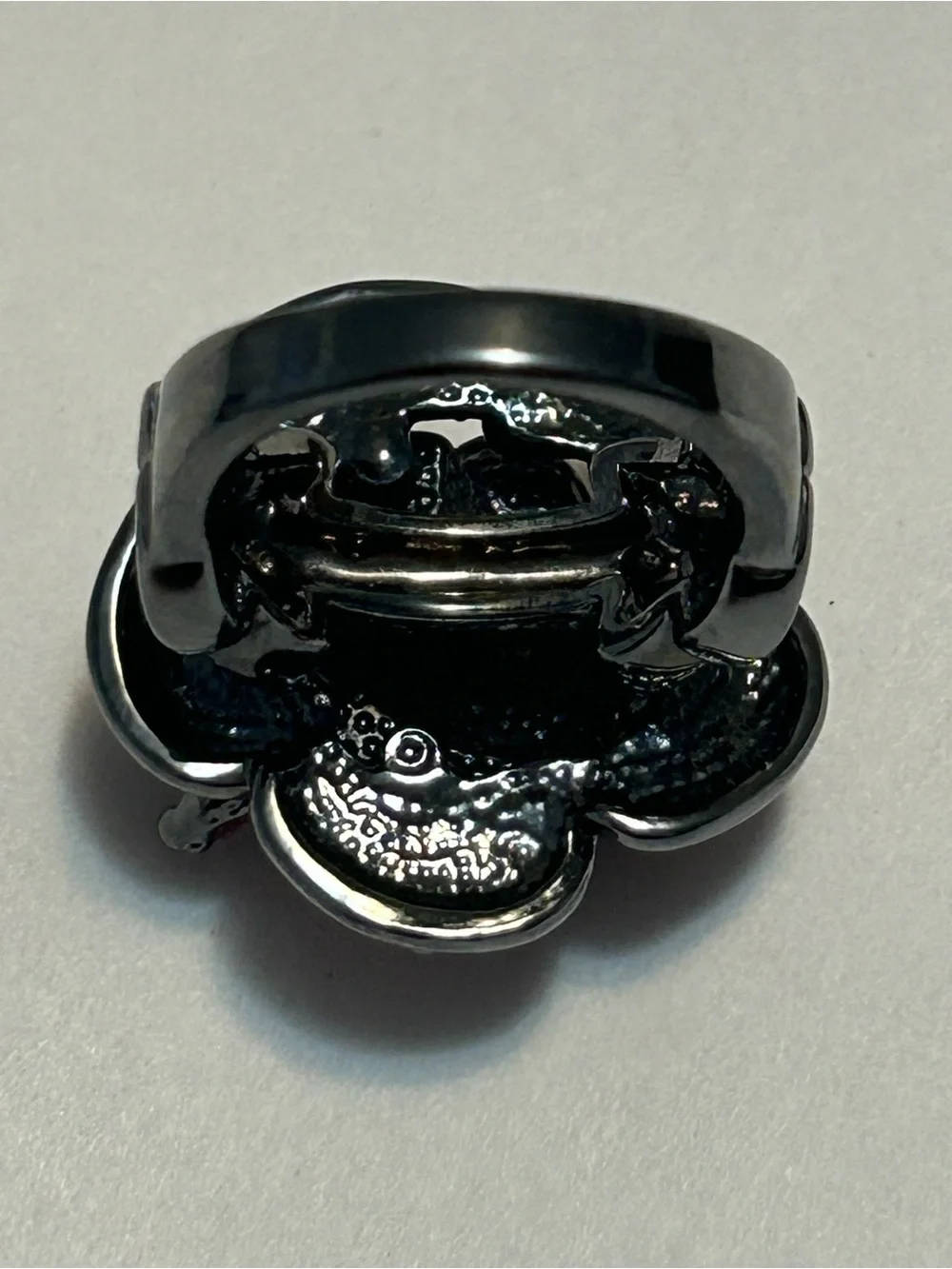 Park Lane Pink Crystal Floral Cocktail Ring With Miniature Corner Butterfly